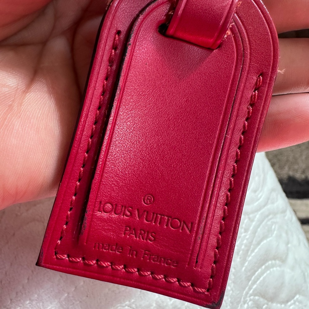 Louis Vuitton Red Leather Luggage Tag